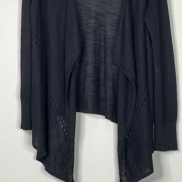 LOFT Open Front Cut Out Lightweight Ramie Cardigan Women's Size Medium - Picture 5 of 8